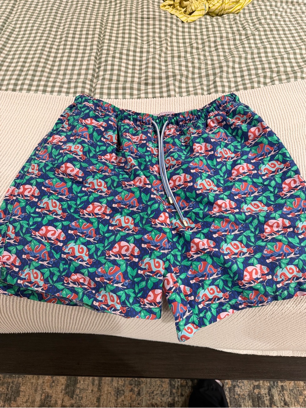 Peter Millar Blue Tropical Chameleon Print Swim Shorts
